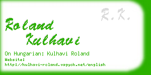 roland kulhavi business card